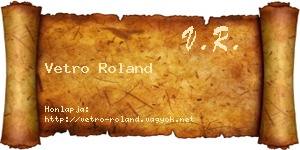 Vetro Roland névjegykártya